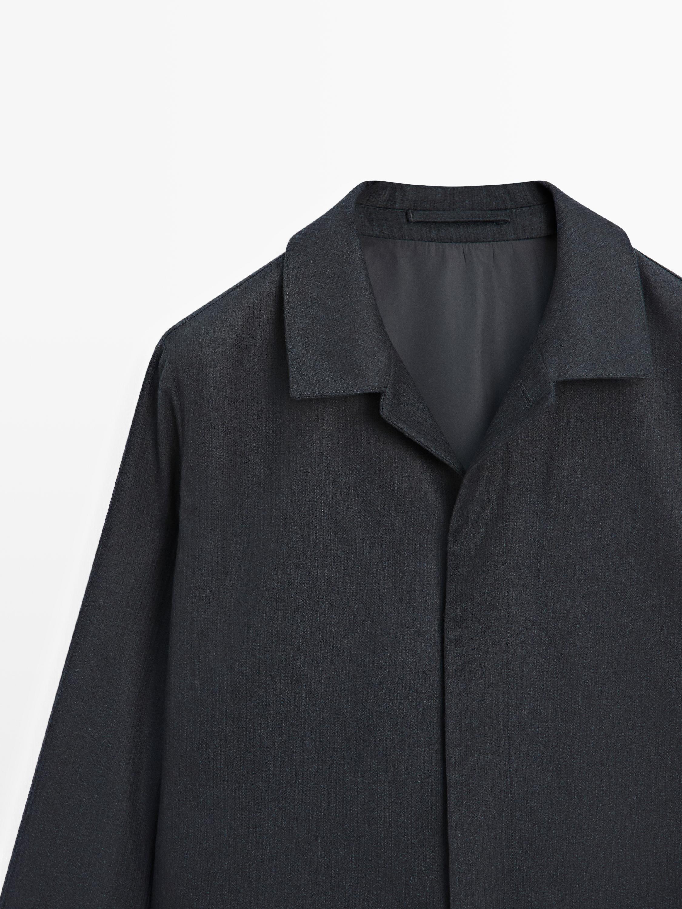 100% wool corduroy-effect flannel overshirt